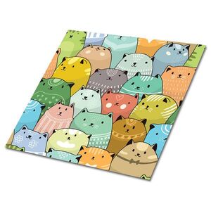 TULUP SAMOLEPIACE OBKLADY NA STENU 9 ks 30x30 cm Farebné mačky vyobraziť