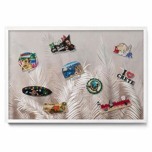 TULUP MAGNETICKÁ TABUĽA 60x40 cm biely rám – Prírodné boho listy vyobraziť