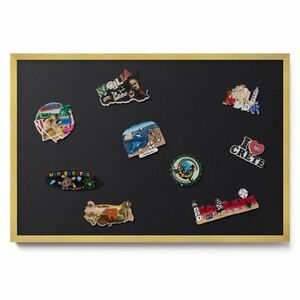 TULUP MAGNETICKÁ TABUĽA 60x40 cm zlatý rám – Čierna farba vyobraziť