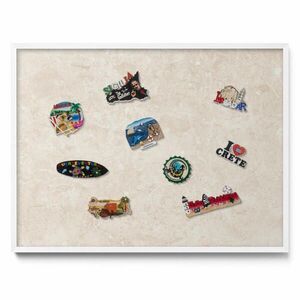 TULUP MAGNETICKÁ TABUĽA 80x60 cm biely rám – Elegantný svetlý kameň vyobraziť