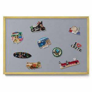 TULUP MAGNETICKÁ TABUĽA 60x40 cm zlatý rám – Olivová farba vyobraziť