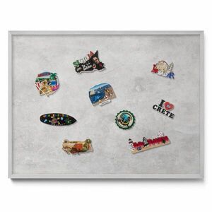 TULUP MAGNETICKÁ TABUĽA 80x60 cm strieborný rám – Štýlový mramorový kameň vyobraziť