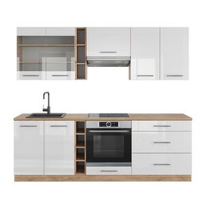 Vicco KUCHYNSKÝ KÚT Fame-Line Biely vysoký lesk/dub Goldkraft 235 cm , AP Oak vyobraziť