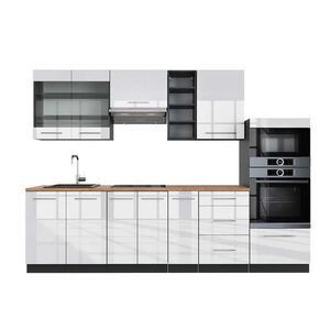 Vicco KUCHYNSKÝ KÚT Fame-Line Biely vysoký lesk/antracit 280 cm , AP Oak vyobraziť