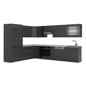 Vicco ROHOVÁ KUCHYŇA Fame-Line, Tmavo-sivá/antracitová, 347 x 257 cm, AP Marble vyobraziť