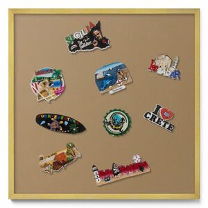 TULUP MAGNETICKÁ TABUĽA 50x50 cm zlatý rám – Púdrová ružovo-béžová farba vyobraziť