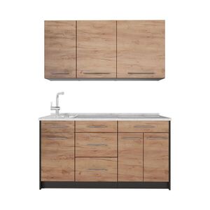 Vicco SAMOSTATNÁ KUCHYŇA Fame-Line, Dub Goldkraft/antracitová, 150 cm, AP Marble vyobraziť