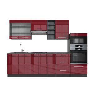 Vicco KUCHYNSKÝ KÚT Fame-Line Bordeaux vysoký lesk/antracit 280 cm bez pracovnej dosky vyobraziť