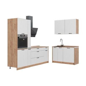 Vicco KUCHYŇA Fame-Line, Biely vidiecky dom/Dub Goldkraft, 220 x 120 cm bez pracovnej dosky vyobraziť