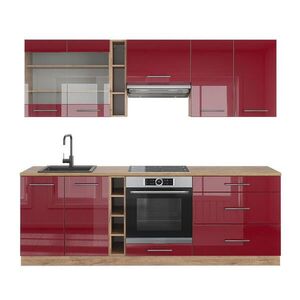 Vicco KUCHYNSKÝ KÚT Fame-Line Bordeaux vysoký lesk/dub Goldkraft 235 cm , AP Oak vyobraziť
