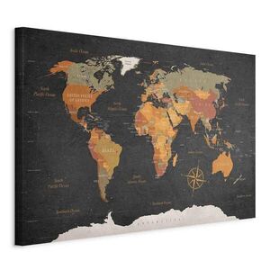 artgeist OBRAZ NA PLÁTNE, mapa sveta, 90/60/1, 2 cm vyobraziť