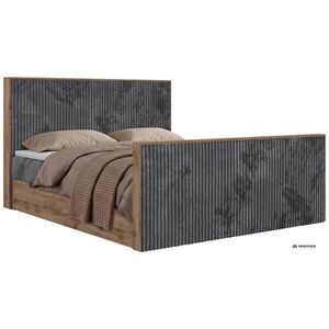 MKS AMERICKÁ POSTEĽ WOOD DUO 180/200 - Sivá Manšester - Topper Visco - H4 (tvrdý) vyobraziť
