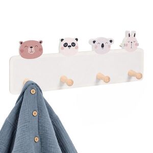 Relaxdays VEŠIAK Farebný MDF borovicové drevo 4 háčiky 15x38 cm vyobraziť