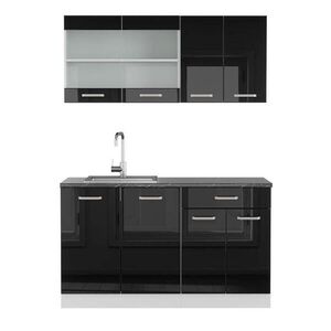Vicco JEDNOLÔŽKOVÁ KUCHYŇA R-Line Čierny vysoký lesk 140 cm , AP Antracit vyobraziť