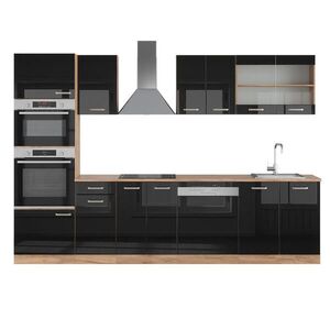 Vicco KUCHYŇA R-Line Čierny vysoký lesk/dub Goldkraft 300 cm s vysokou skrinkou, bez pracovnej dosky vyobraziť