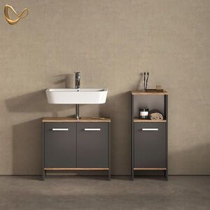 Livinity® SÚPRAVA KÚPEĽŇOVÉHO NÁBYTKU Amalfi, antracitová/Dub Goldkraft, 2-dielna vyobraziť