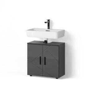 Livinity® SPODNÁ SKRINKA POD UMÝVADLO Ronco Antracit vysoký lesk 60 x 59 cm vyobraziť