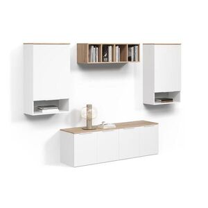 Livinity® NÁSTENNÁ SKRINKA Piave Biela/Sonoma 5 častí vyobraziť