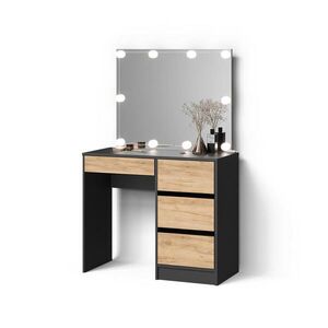 Livinity® TOALETNÝ STOLÍK Imola, antracitová/Dub Goldkraft, 90 cm so zrkadlom a LED svetelnou reťazou vyobraziť