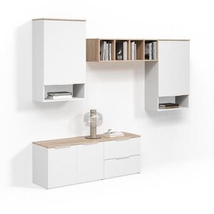 Livinity® NÁSTENNÁ SKRINKA Piave Biela/Sonoma 5 častí vyobraziť