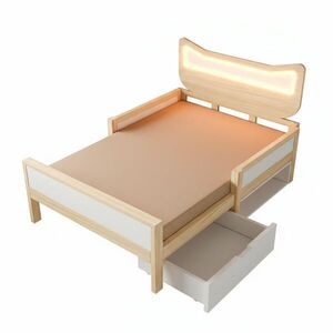 STILVORA DETSKÁ POSTEĽ 90/200 cm biela/dubová so zásuvkou, úložným priestorom a LED vyobraziť