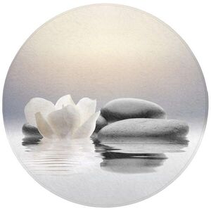 OnlyWow KÚPEĽŇOVÁ PREDLOŽKA Kamene - Lotos - Biely - Voda - Zen 70x70 cm vyobraziť