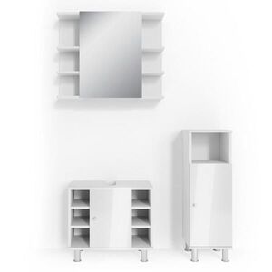 Vicco SÚPRAVA KÚPEĽŇOVÉHO NÁBYTKU Fynn, Biely vysoký lesk, 3-dielna vyobraziť