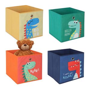 Relaxdays ÚLOŽNÝBOX Farebný 4-dielna-sada skladací 30x30x30 cm vyobraziť