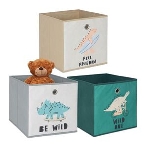 Relaxdays KRABICA Farebná 3-ks-set skladacia pre deti 30x30x30 cm vyobraziť