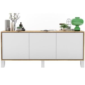 Meble Lindner KOMODA Apollo 3D dub Wotan / biela matná 168 cm s kovovými nohami vyobraziť