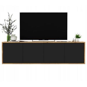 Meble Lindner TV stolík Apollo2 dub Wotan / čierna matná 150 cm vyobraziť