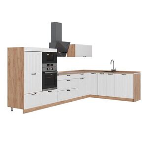 Vicco ROHOVÁ KUCHYŇA Fame-Line, Biely vidiecky dom/Dub Goldkraft, 347 x 207 cm, AP Oak vyobraziť