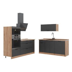 Vicco KUCHYŇA Fame-Line, Tmavo-sivá/Dub Goldkraft, 340 cm bez pracovnej dosky vyobraziť