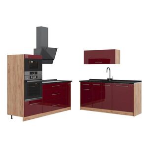 Vicco KUCHYŇA Fame-Line, Bordeaux vysoký lesk/Dub Goldkraft, 340 cm, AP Antracit vyobraziť