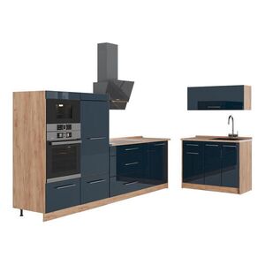 Vicco KUCHYŇA Fame-Line, Tmavo modrá vysoký lesk/Dub Goldkraft, 380 cm, AP Oak vyobraziť