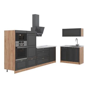 Vicco KUCHYŇA Fame-Line, Antracitovo-zlatý vidiecky dom/Dub Goldkraft, 380 cm, AP Marble vyobraziť