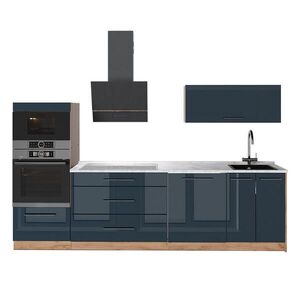 Vicco KUCHYNKA Fame-Line, Tmavo modrá vysoký lesk/Dub Goldkraft, 280 cm, AP Marble vyobraziť