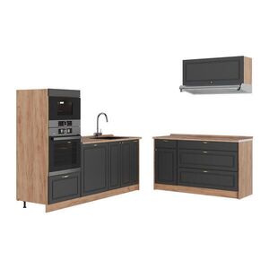 Vicco KUCHYŇA Fame-Line, Antracitovo-zlatý vidiecky dom/Dub Goldkraft, 340 cm, AP Oak vyobraziť