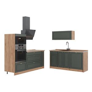 Vicco KUCHYŇA Fame-Line, Zelený a zlatý vidiecky dom/Dub Goldkraft, 340 cm, AP Oak vyobraziť