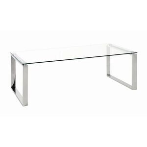 KONFERENČNÝ STOLÍK, farba ušľachtilej ocele, kov, sklo, 120/60/40 cm vyobraziť
