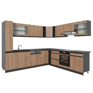 Vicco ROHOVÁ KUCHYŇA R-Line, Dub Goldkraft/antracitová, 277 x 257 cm Tvar J, AP Antracit vyobraziť