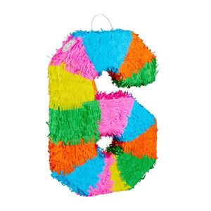 Relaxdays PINATA Farebná číslica 6 papier 50, 5 cm vyobraziť