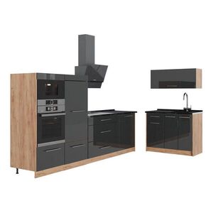 Vicco KUCHYŇA Fame-Line, Antracit vysoký lesk/Dub Goldkraft, 380 cm bez pracovnej dosky vyobraziť
