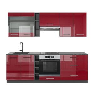 Vicco KUCHYNSKÝ KÚT Fame-Line Bordeaux vysoký lesk/antracit 235 cm bez pracovnej dosky vyobraziť
