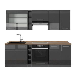 Vicco KUCHYNKA Fame-Line Antracit vysoký lesk 235 cm , AP Oak vyobraziť