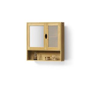 Livinity® KÚPEĽŇOVÁ SKRINKA SO ZRKADLOM Mincio, Bambus, 56 x 58 cm s 2 dverami vyobraziť
