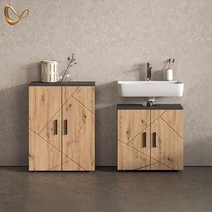 Livinity® SÚPRAVA KÚPEĽŇOVÉHO NÁBYTKU Ronco, antracitová/Remeselný dub, 2-dielna vyobraziť