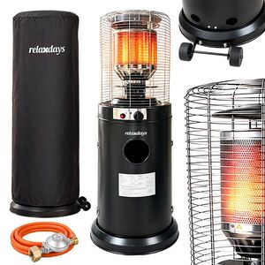 Relaxdays OHRIEVAČ Čierny plynový oceľ 11 kW výška 136 cm vyobraziť