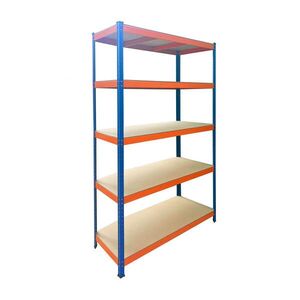 Relaxdays REGÁL modrá oranžová 5 políc kov 200 cm vyobraziť