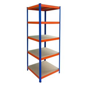 Relaxdays REGÁL modrá oranžová 5 políc kov 200 cm vyobraziť